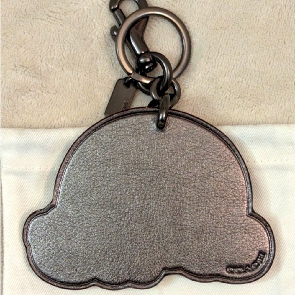 Coach Studded Rainbow Cloud Keychain/ Bag Charm - Picture 2 of 7